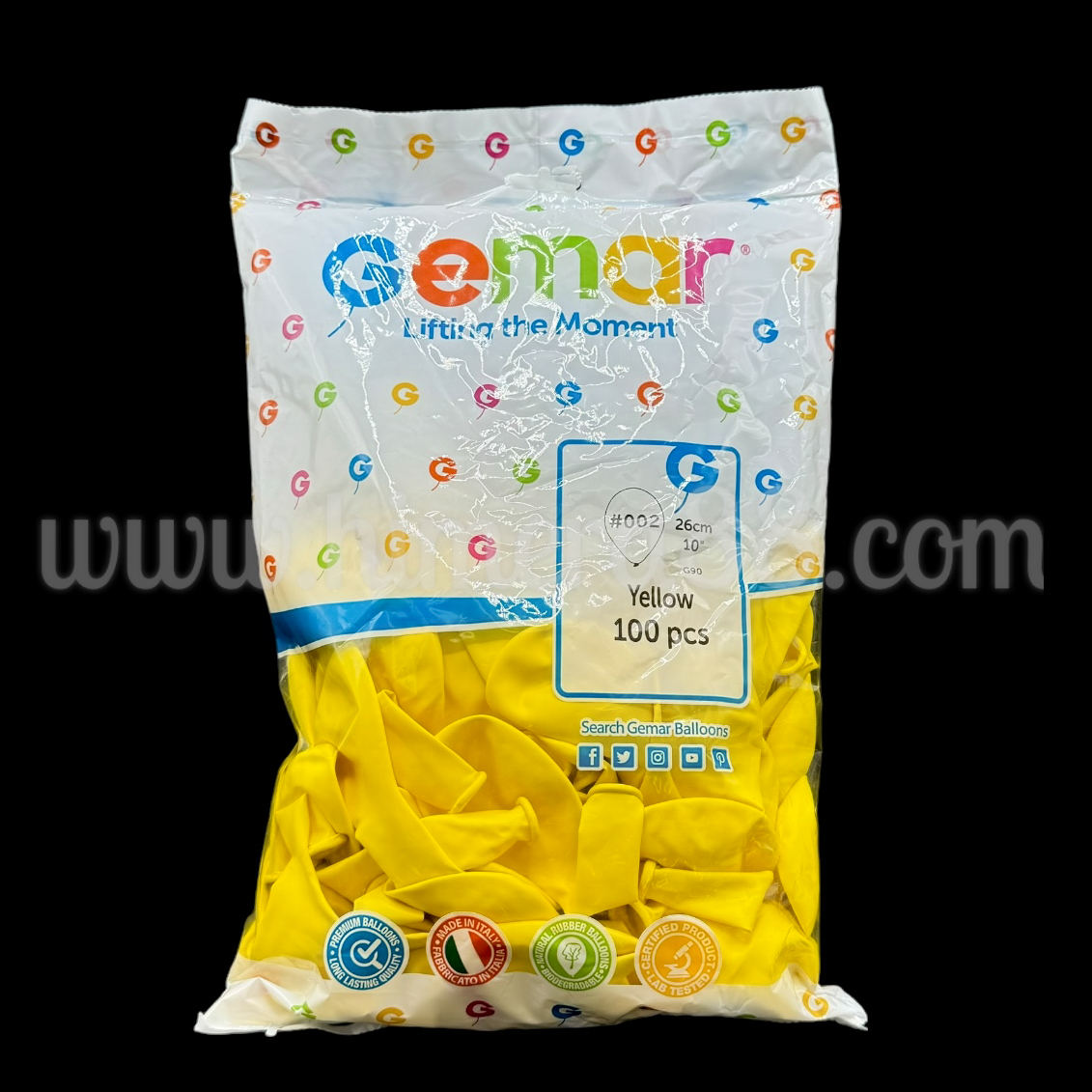 Балони GEMAR G90 100БР LEMON YELLOW