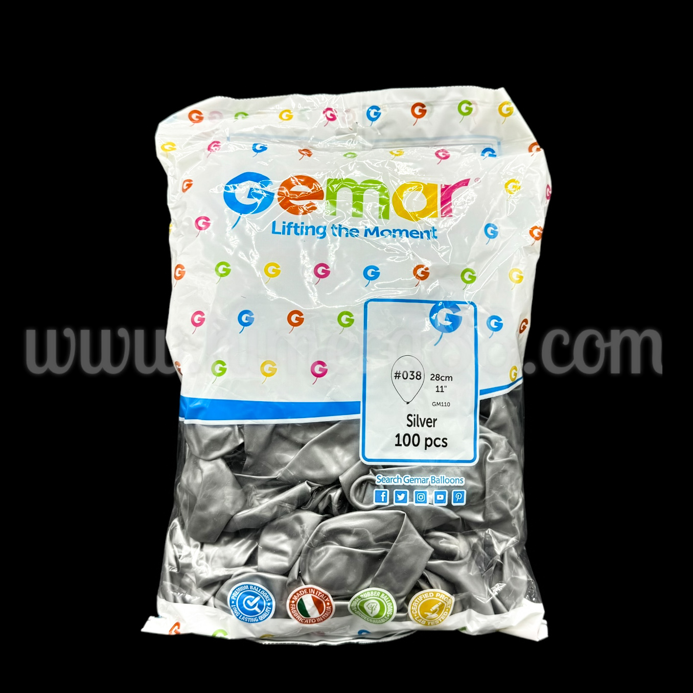 Балони МЕТАЛИК GEMAR GM110/100БР Silver - изглед 1