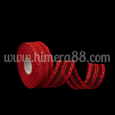 Тъкана панделка с корда 4СМ/10М Red