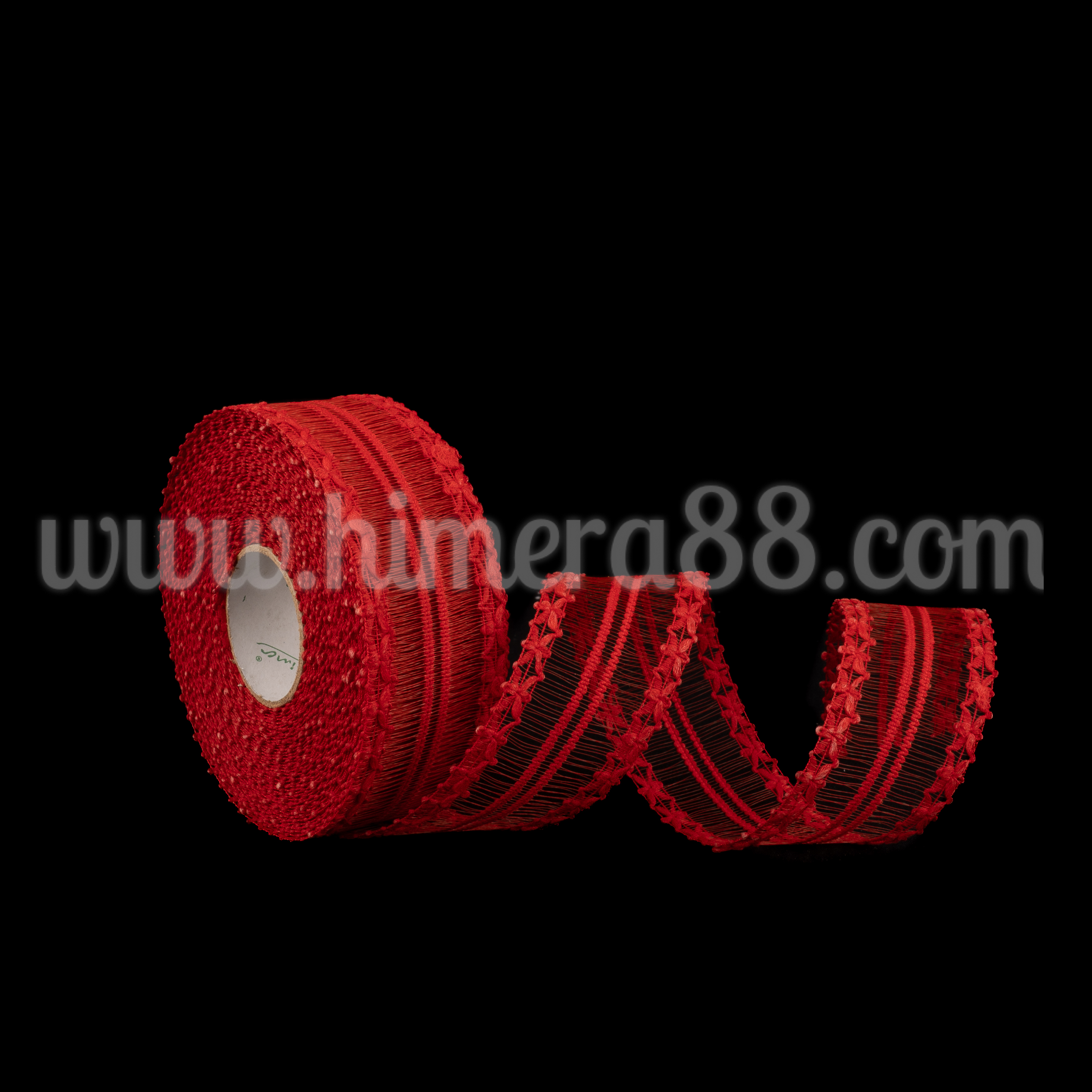 Тъкана панделка с корда 4СМ/10М Red - изглед 1