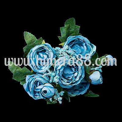 Букет божури Пастел 6см/5бр BLUE