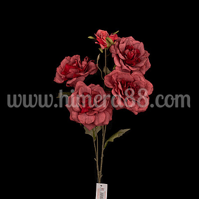 Стрък Японска роза 4цвята Burgundy