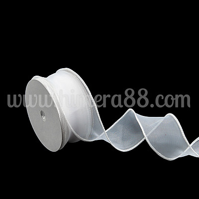 Органзена панделка WAVY 4CM/10Y WHITE