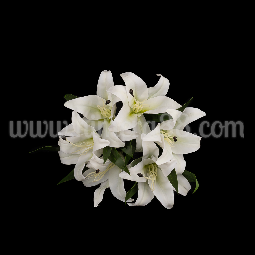 Букет изкуствен лилиум 15cm/6бр - изглед 1