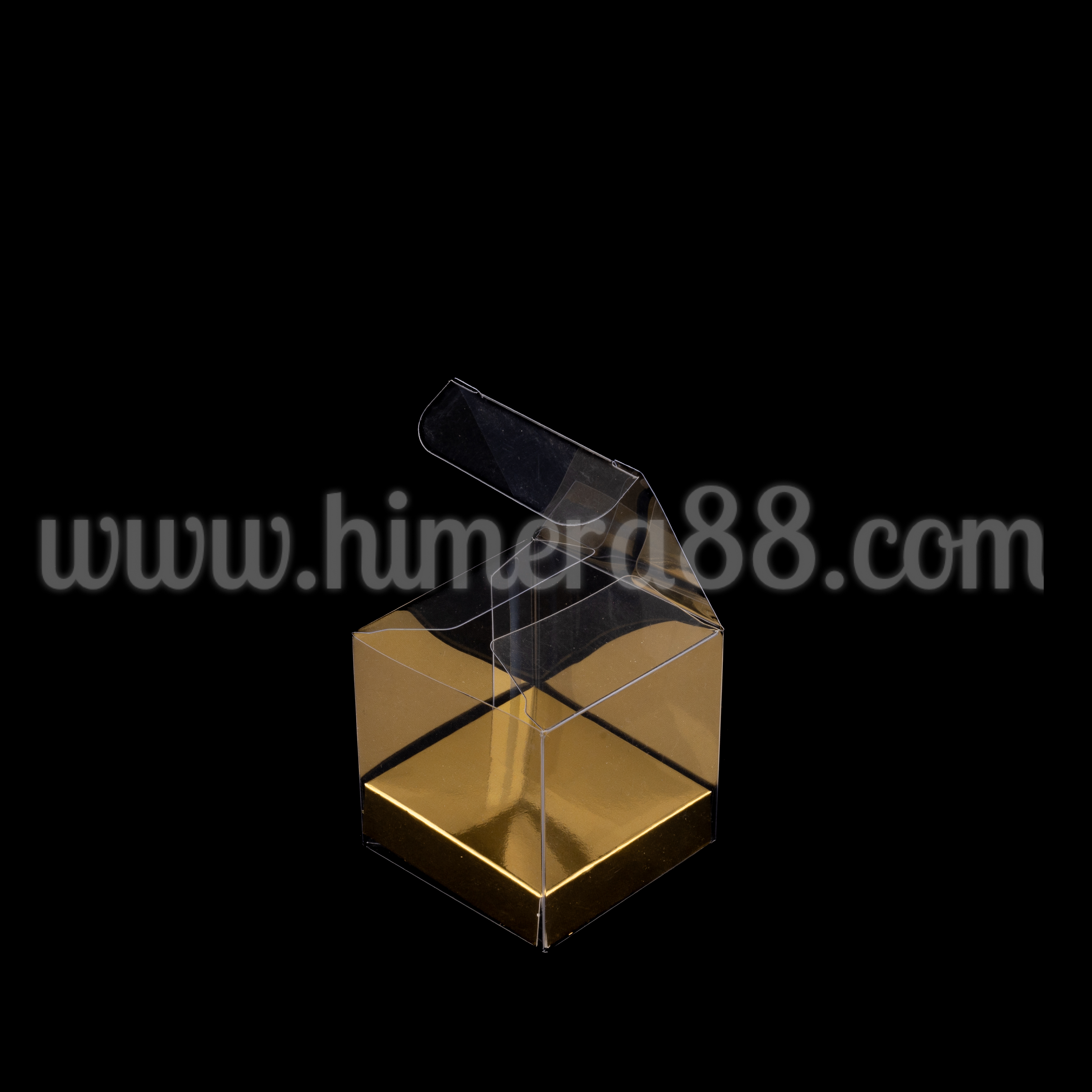 Прозрачна кутия 5см*5см GOLD - изглед 2