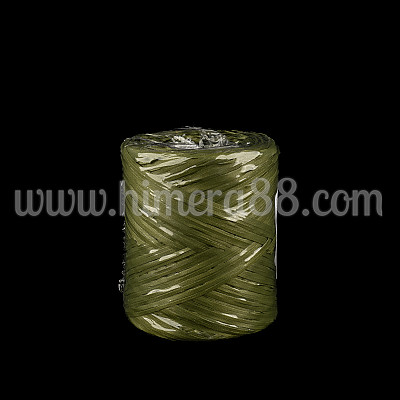 Едноцветна Рафия 1cm/200m Army Green
