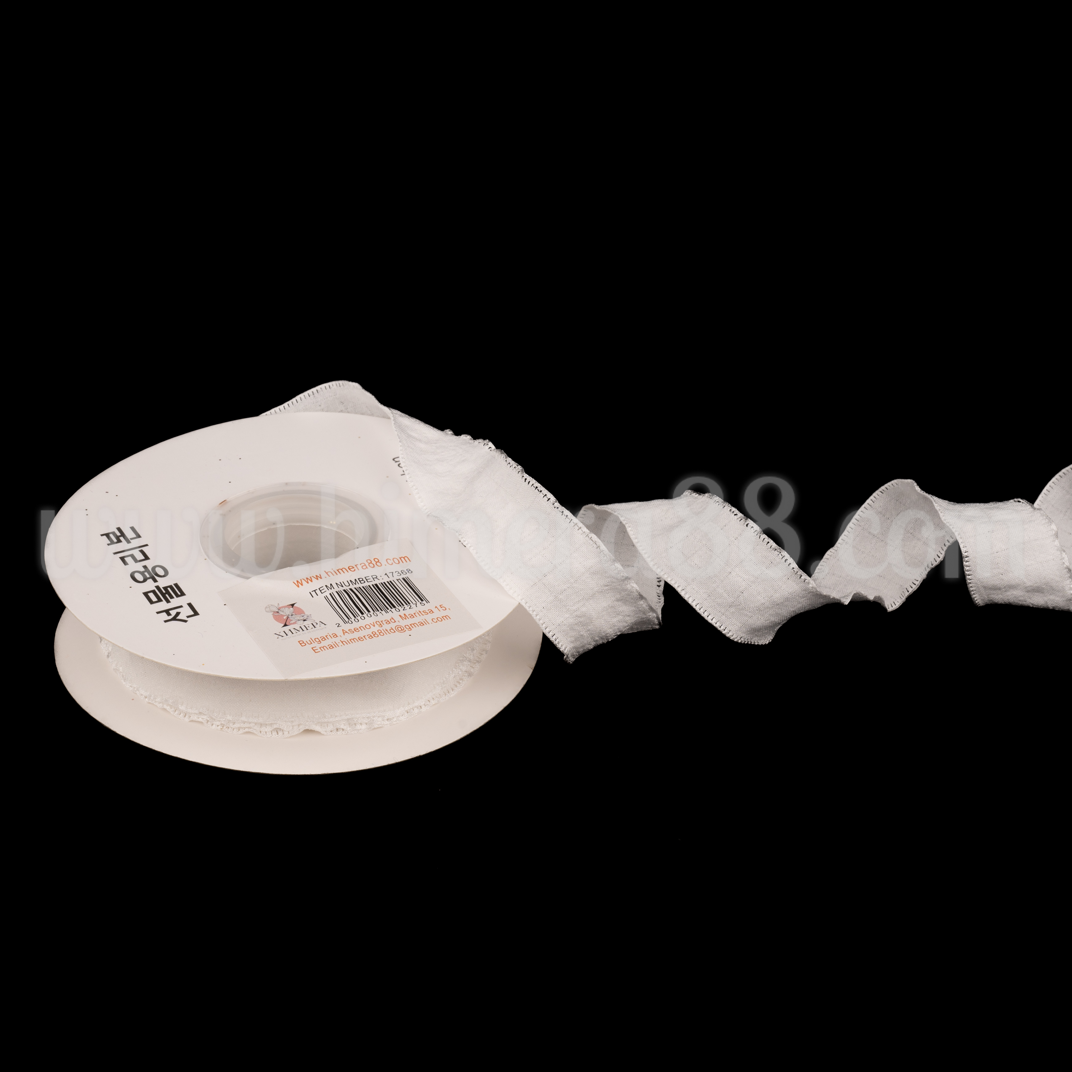 Декоративна панделка Algea 2.5cm/10y White - изглед 2