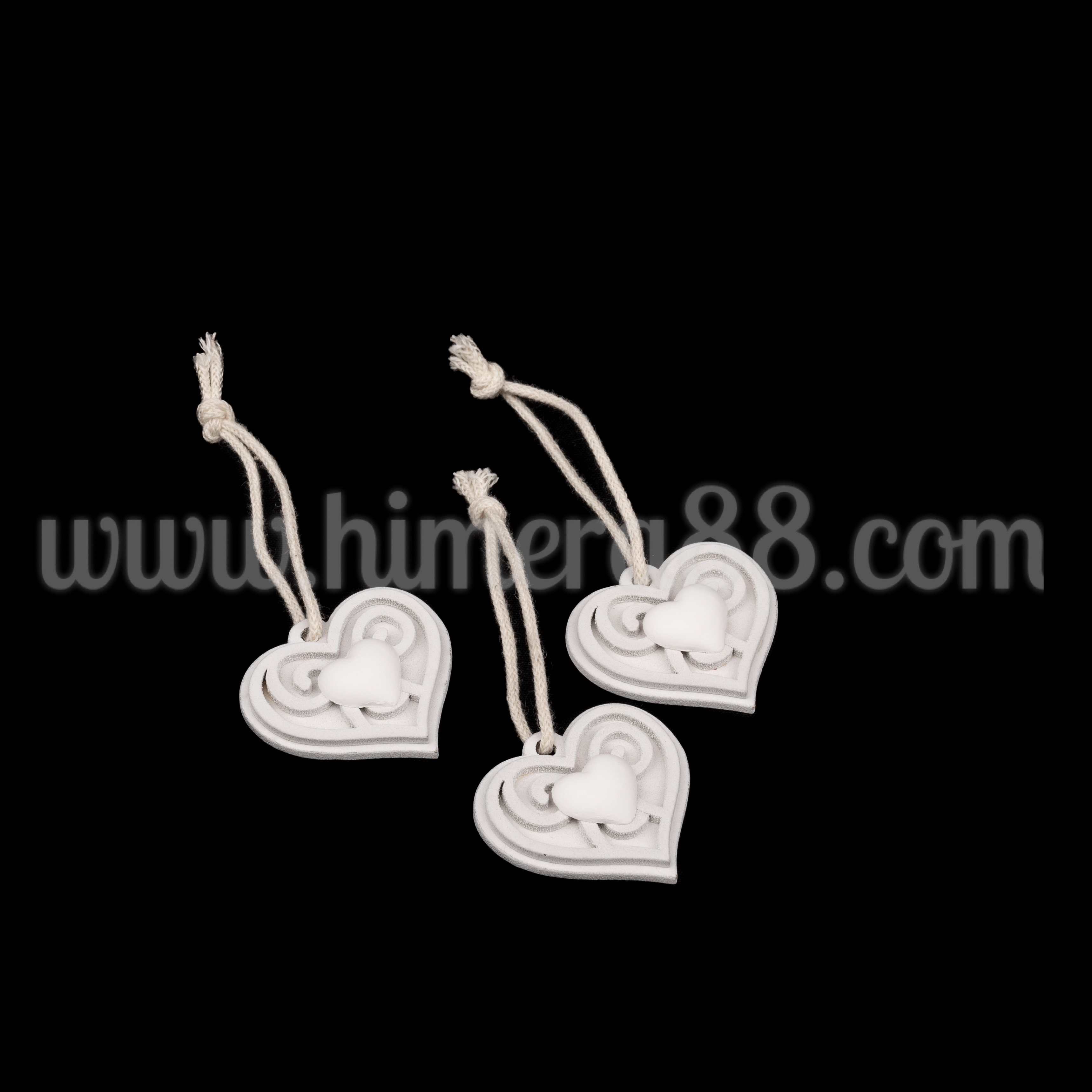 Декоративни сърца Wooden Heart 6бр - изглед 1