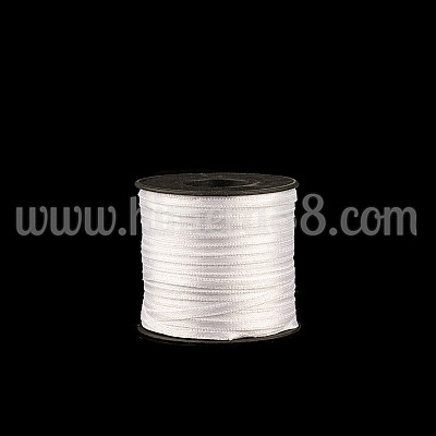 Сатен лента 0.3cm/100m White