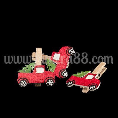 Коледни щипки Red pickup truck 12БР