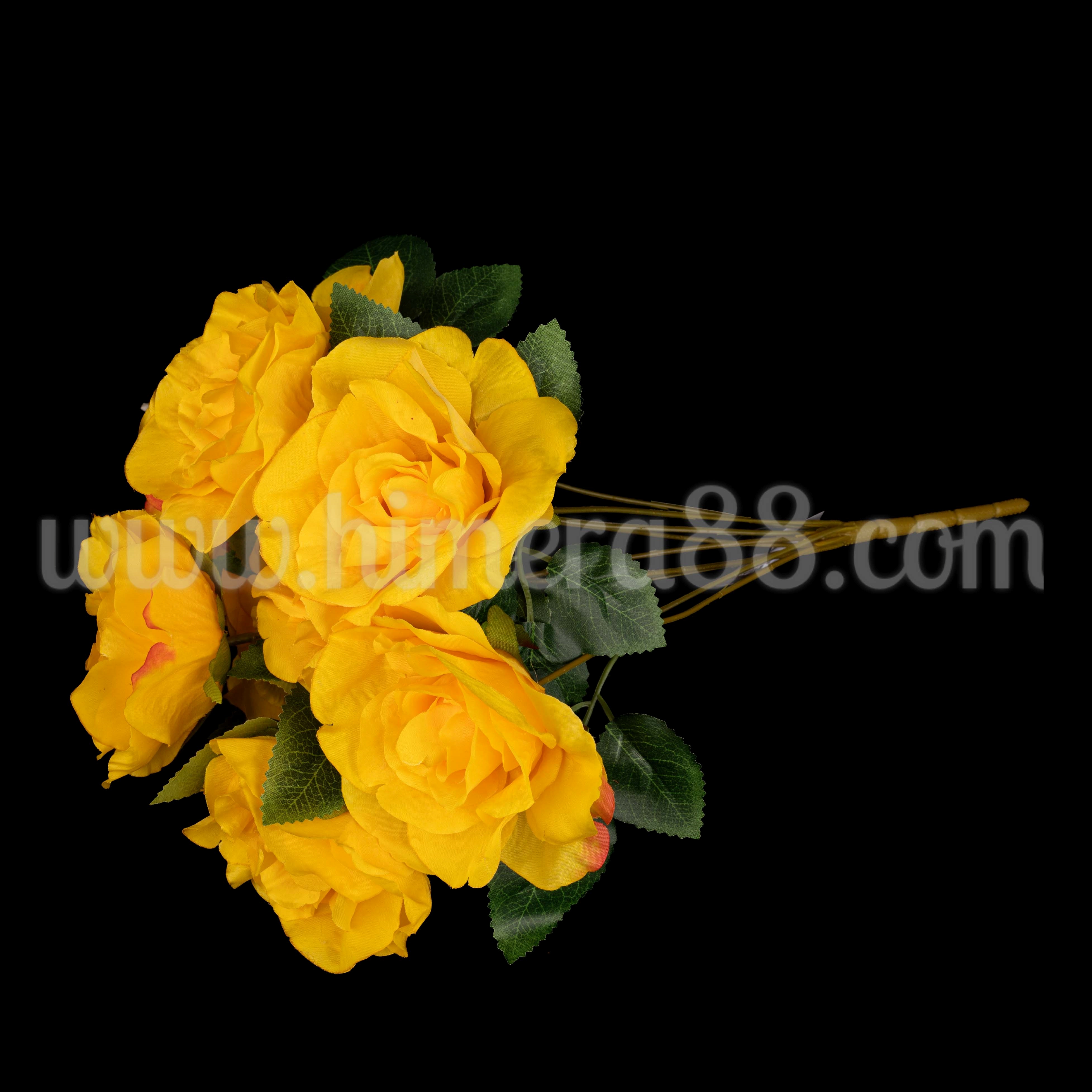 Букет мускусна роза 10см/9бр  Yellow - изглед 3