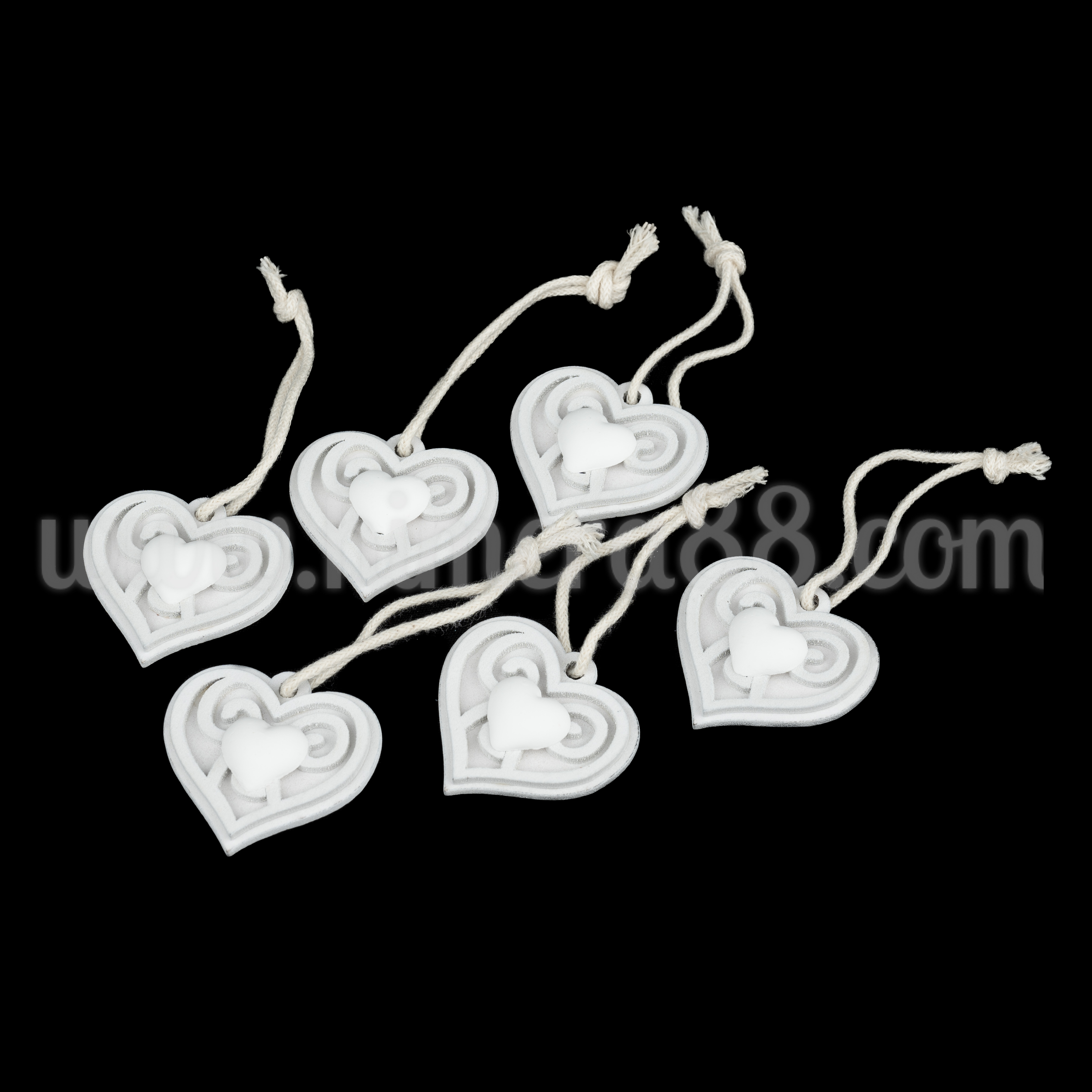 Декоративни сърца Wooden Heart 6бр - изглед 2