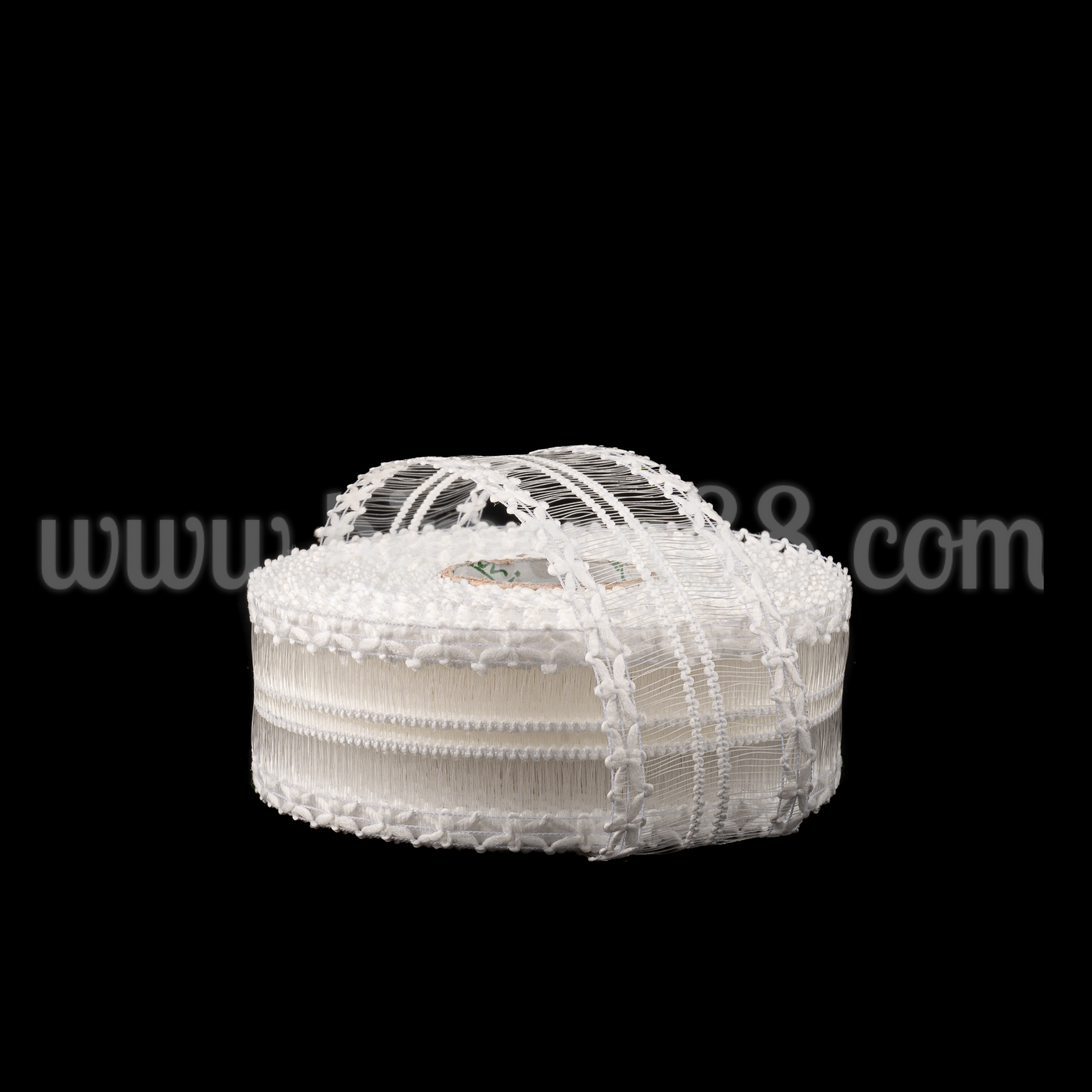 Тъкана панделка с корда 4СМ/10М White - изглед 1