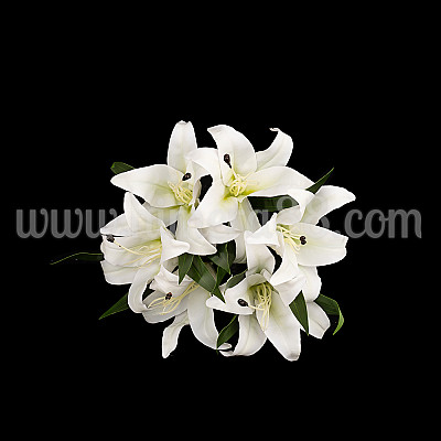 Букет изкуствен лилиум 15cm/6бр White 