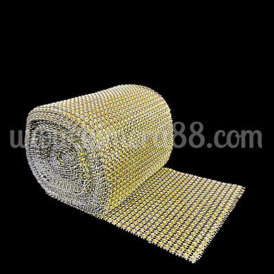 Декоративна лента камъни 12cm/10y Light Gold