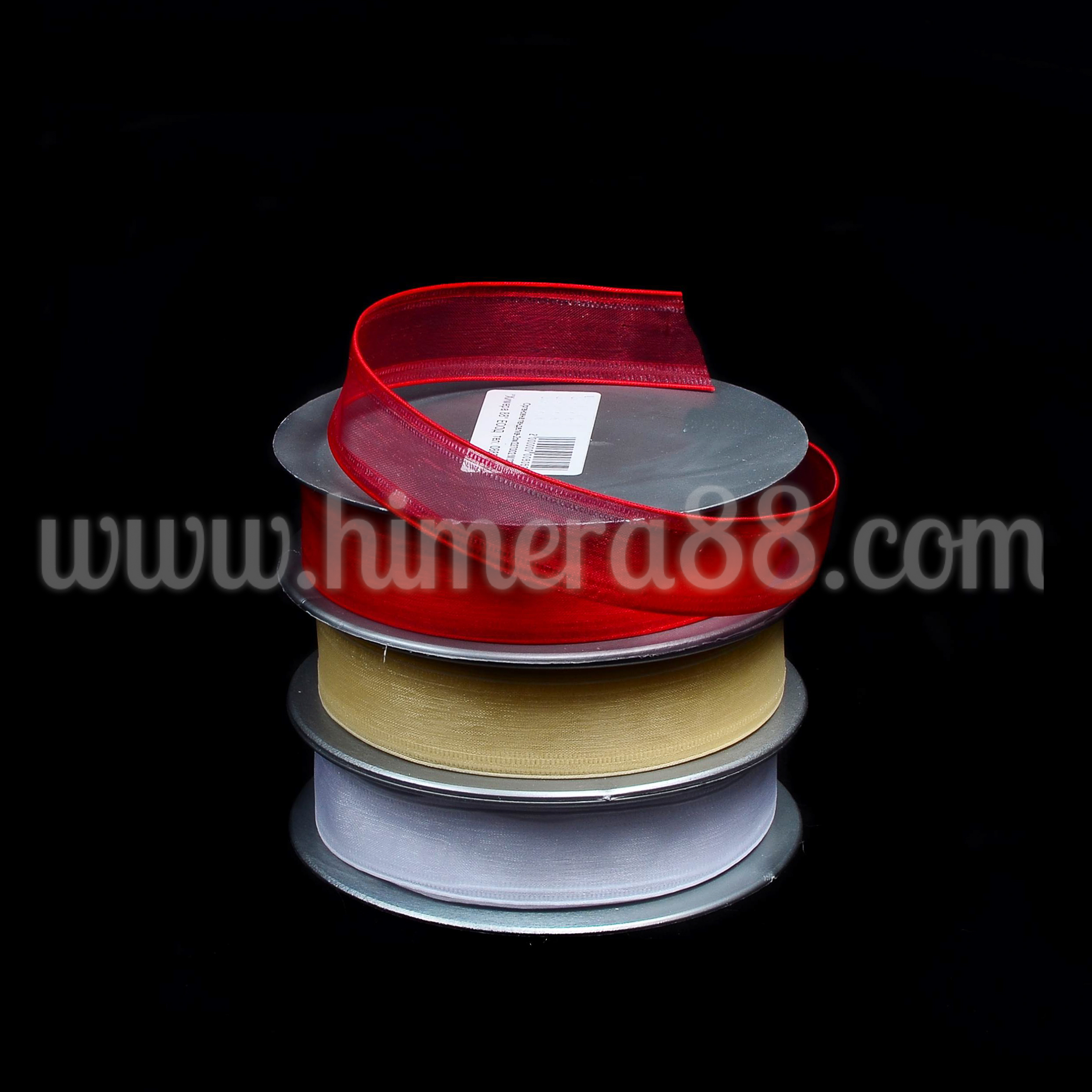 Органзена панделка с кант 2СМ/10М Red - изглед 1