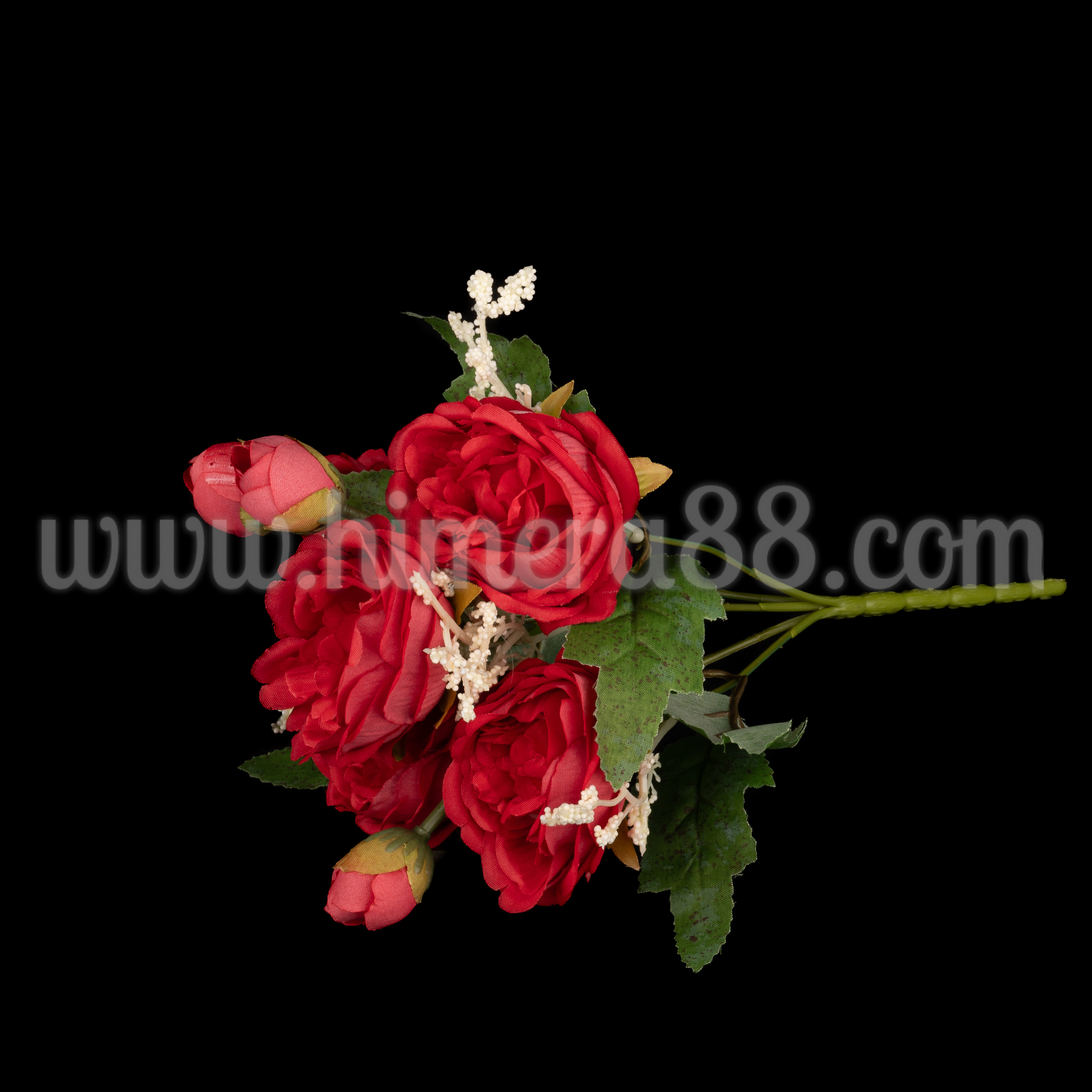 Букет божури Пастел 6см/5бр RED - изглед 2