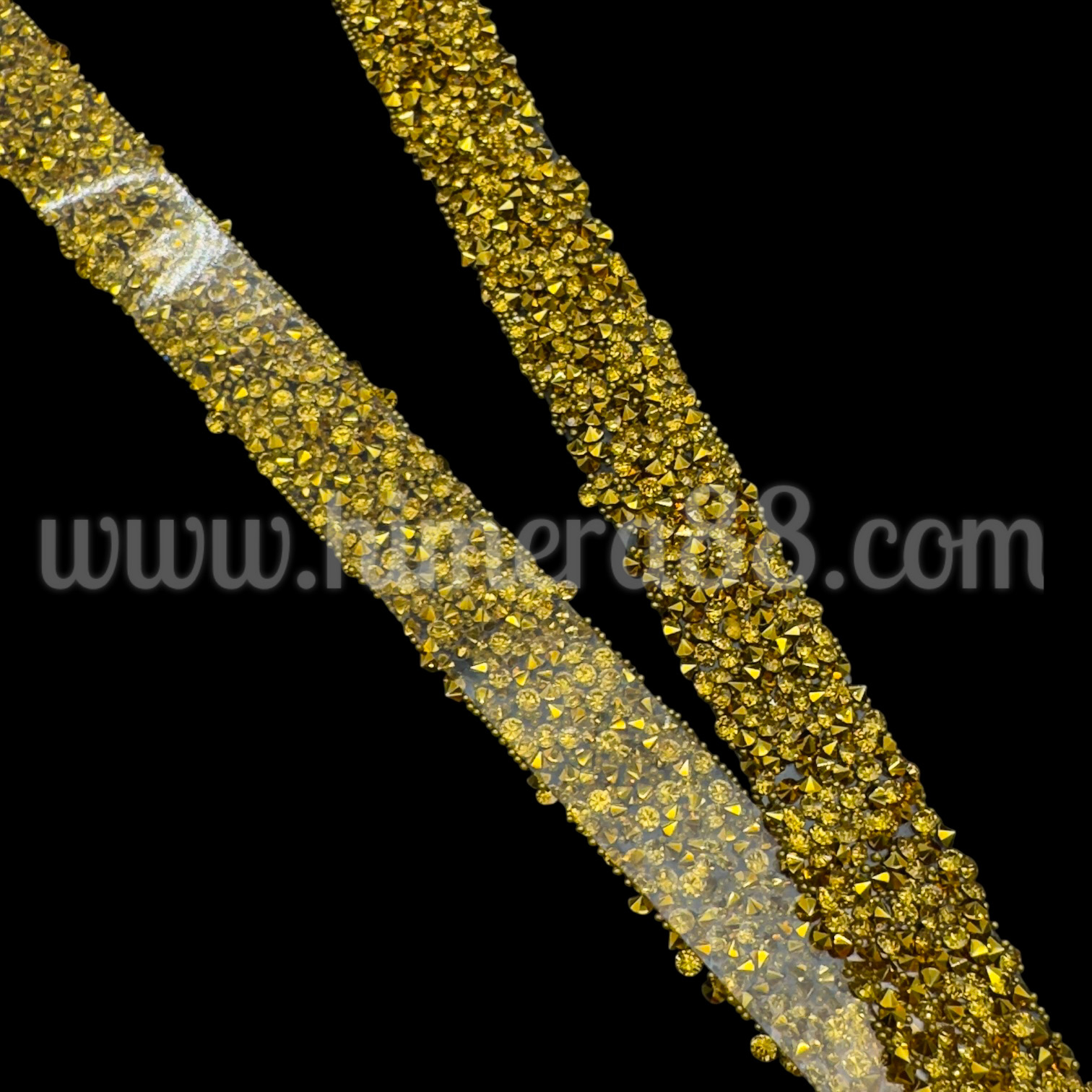 Силиконова лента Камъни 2cm/10y Gold - изглед 2