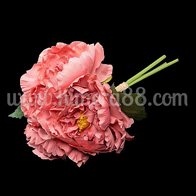 Цъфнал божур стрък 3БР PINK PEACH