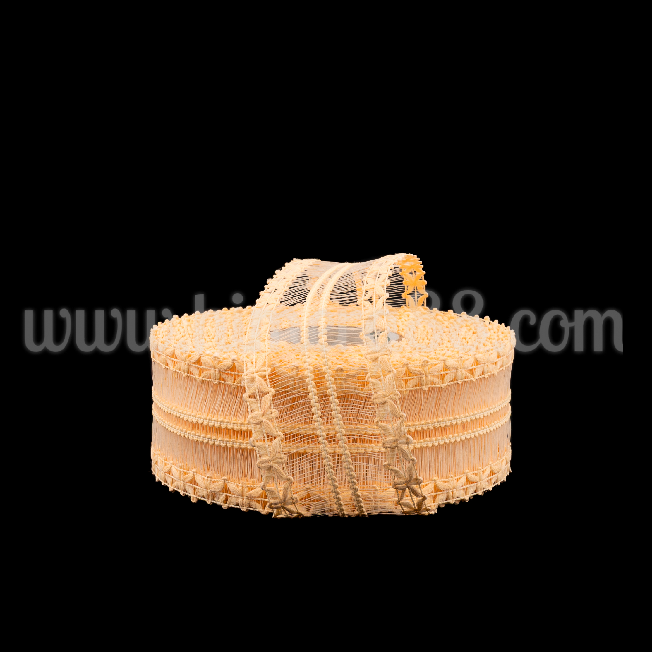 Тъкана панделка с корда 4СМ/10М Peach - изглед 1