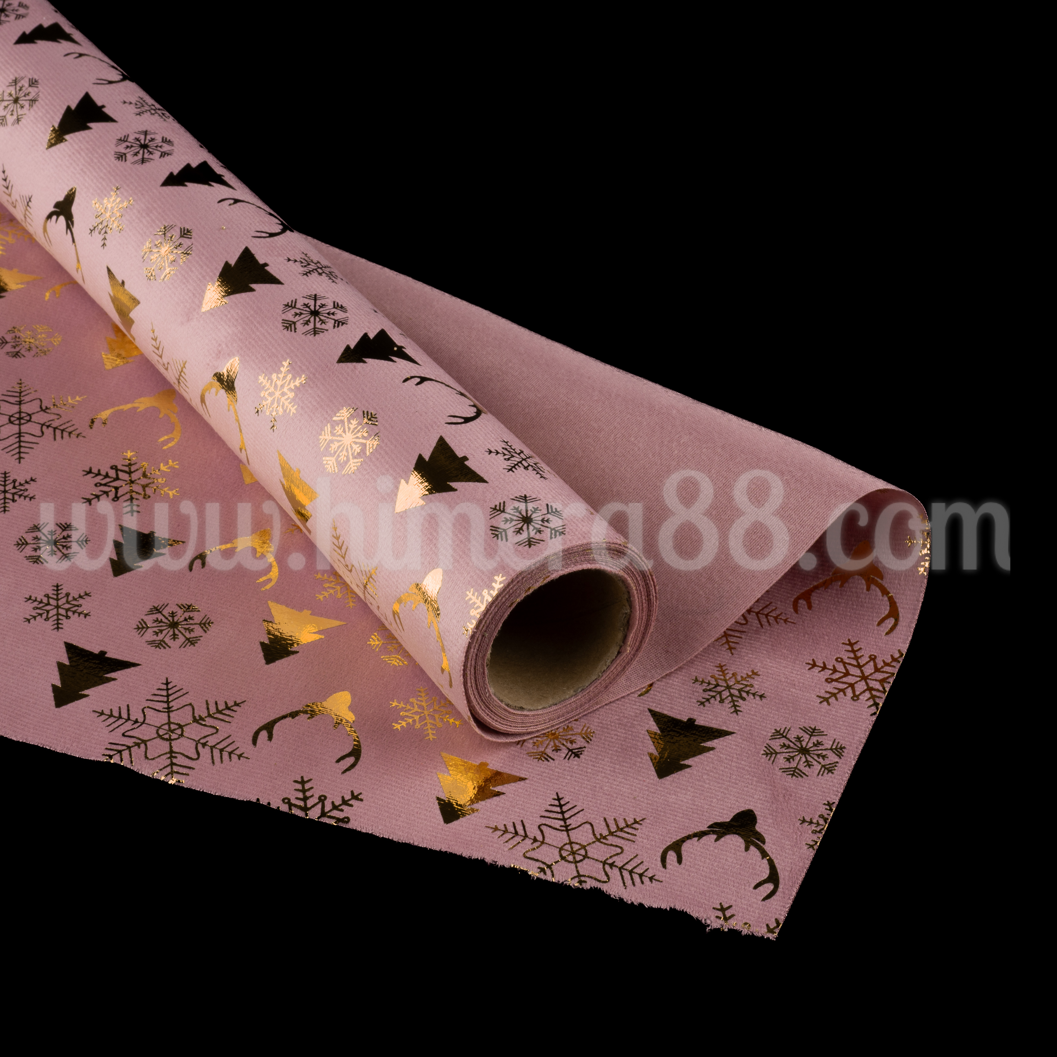 Декоративен плат Кадифе Gold Christmas 36cm/3y - изглед 2