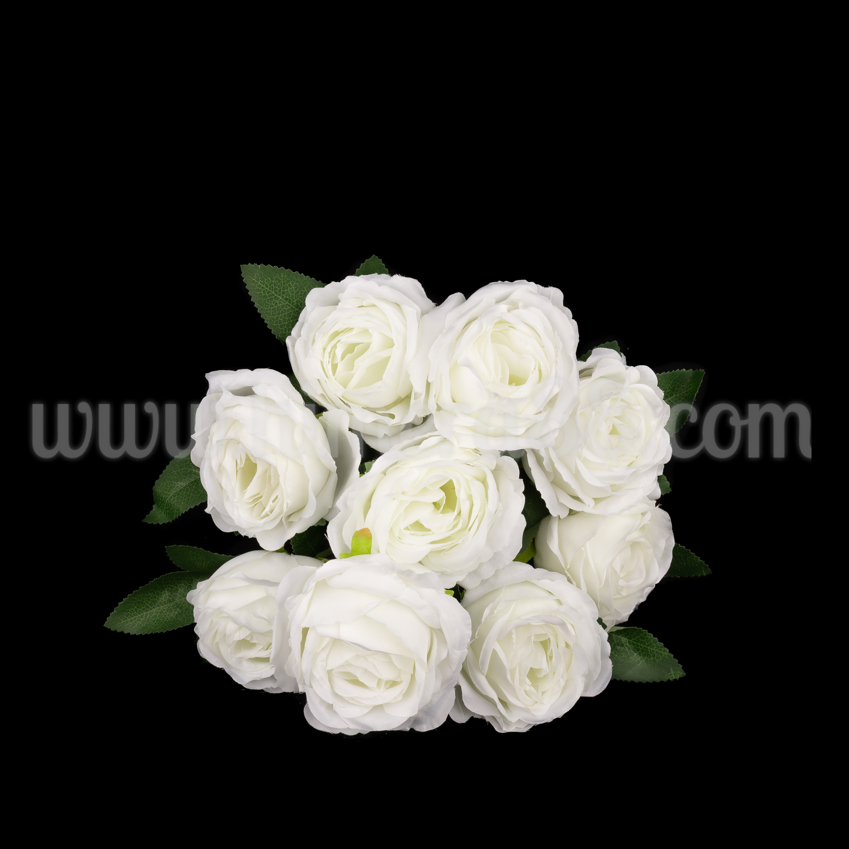 Букет рози Pomponella 9стр White - изглед 1