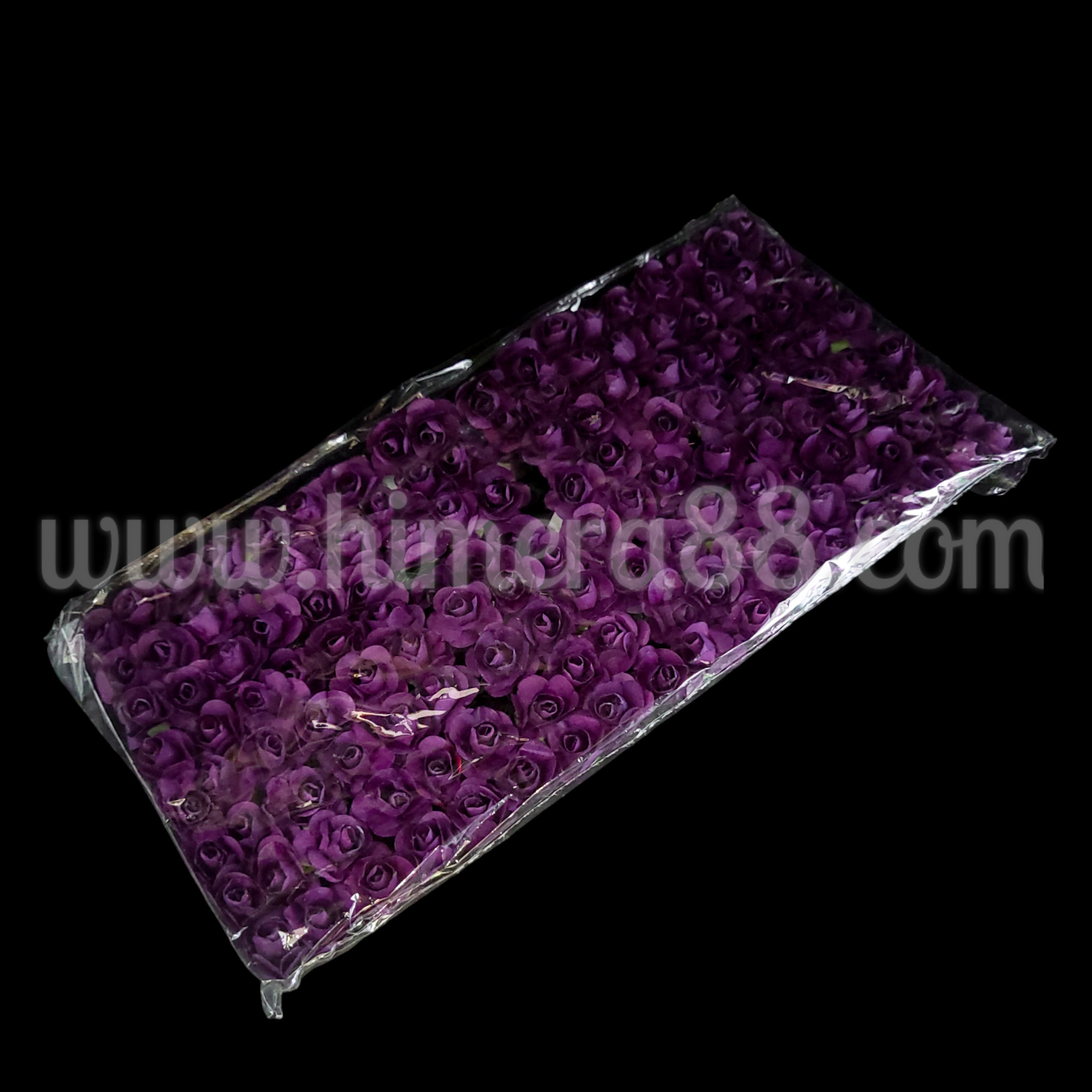 Хартиена роза на тел 2см/144бр DARK PURPLE - изглед 1