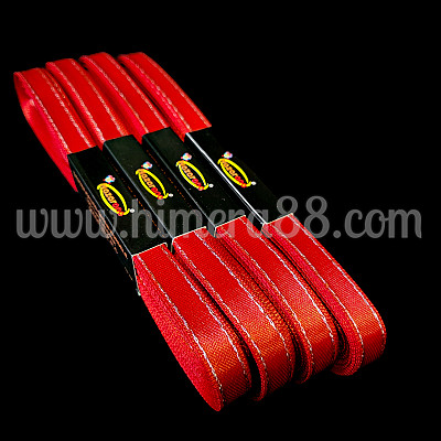Сатен лента с ламе 1см/10м RED SILVER
