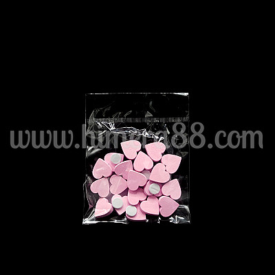 Дървени сърца с лепило 1.6СМ/20БР BABY PINK