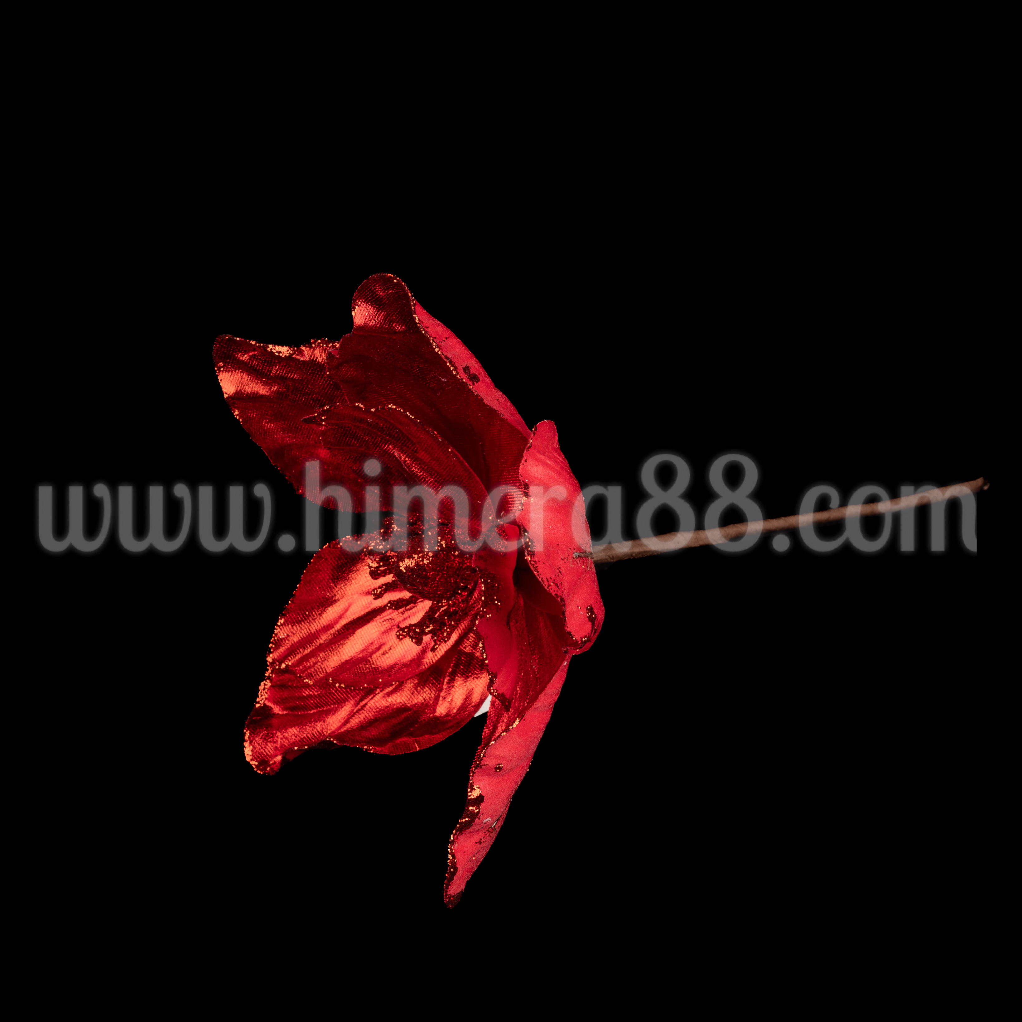 Стрък Коледна Магнолия Metal Red 20cm - изглед 3