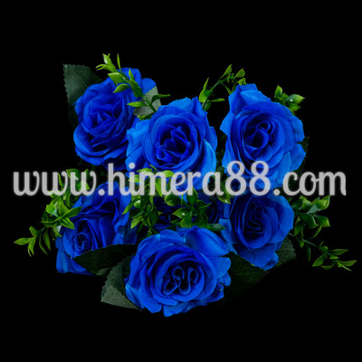 Букет Роза 8см/7бр HI-76  BLUE
