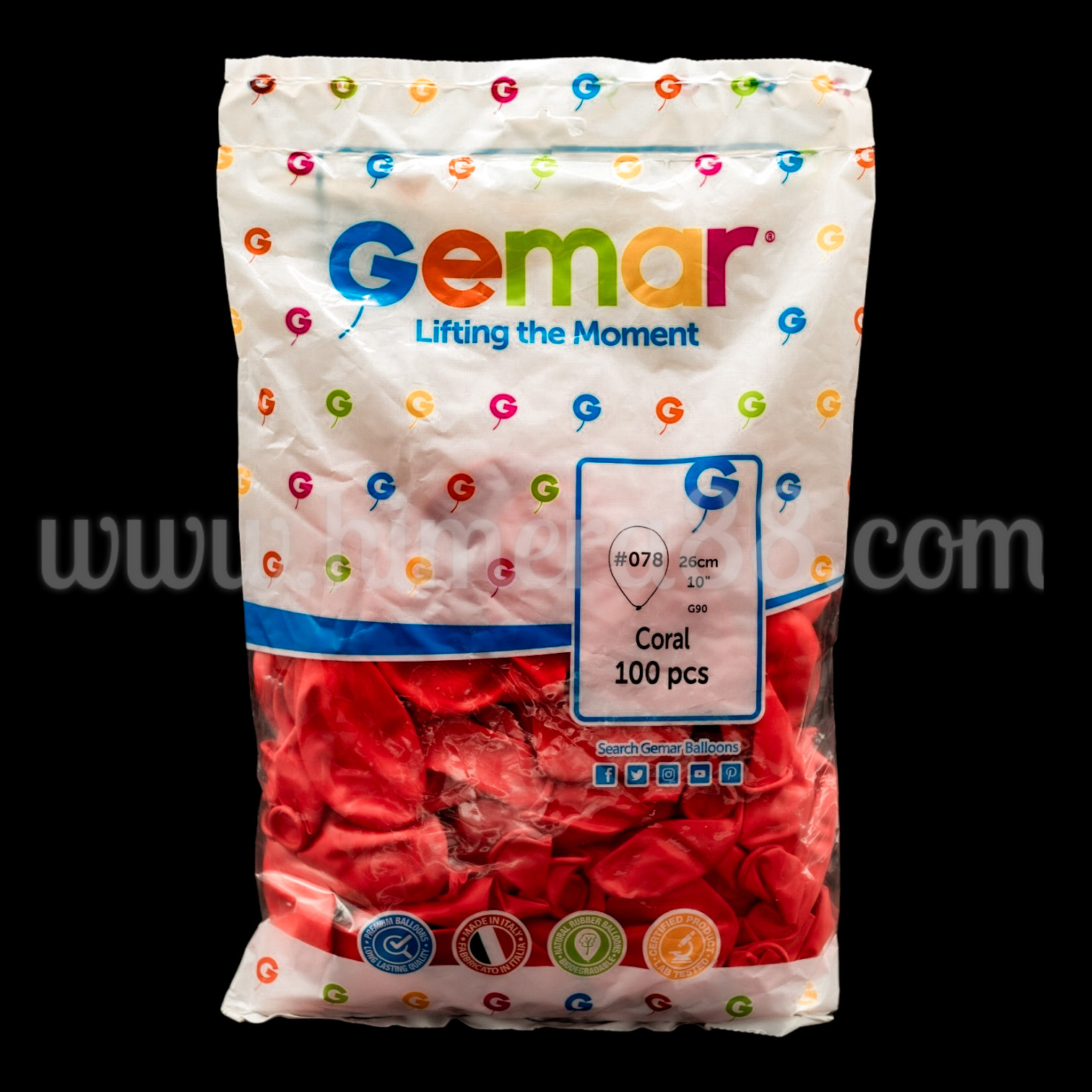 Балони GEMAR G90 100БР CORAL - изглед 1