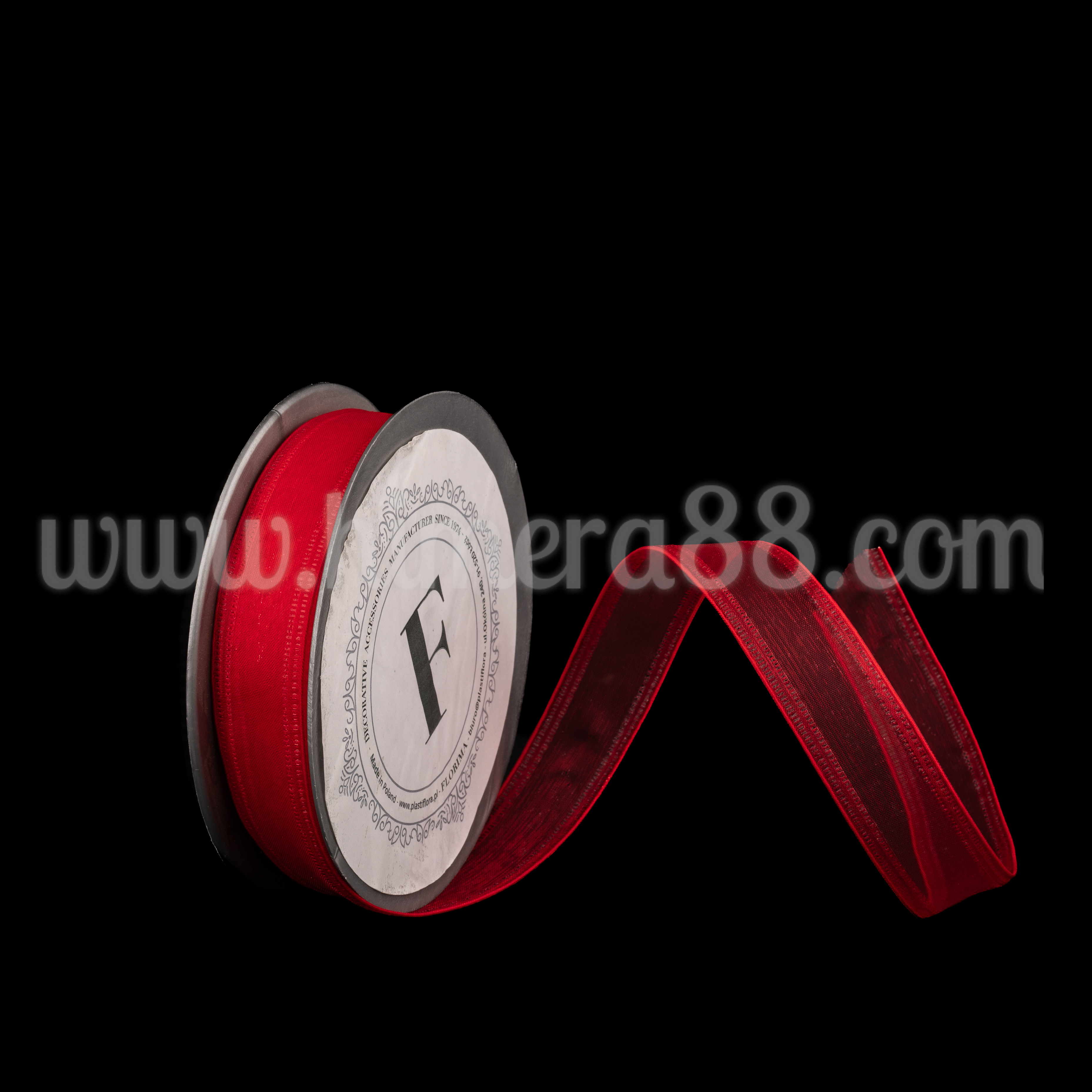 Органзена панделка с кант 2СМ/10М Red - изглед 2