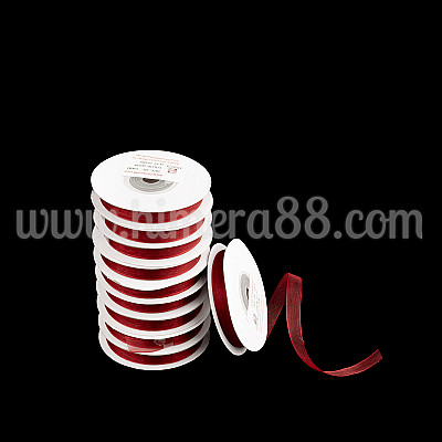Органзена панделка Pastel 1 cm × 25 y / 10 бр –  Burgundy